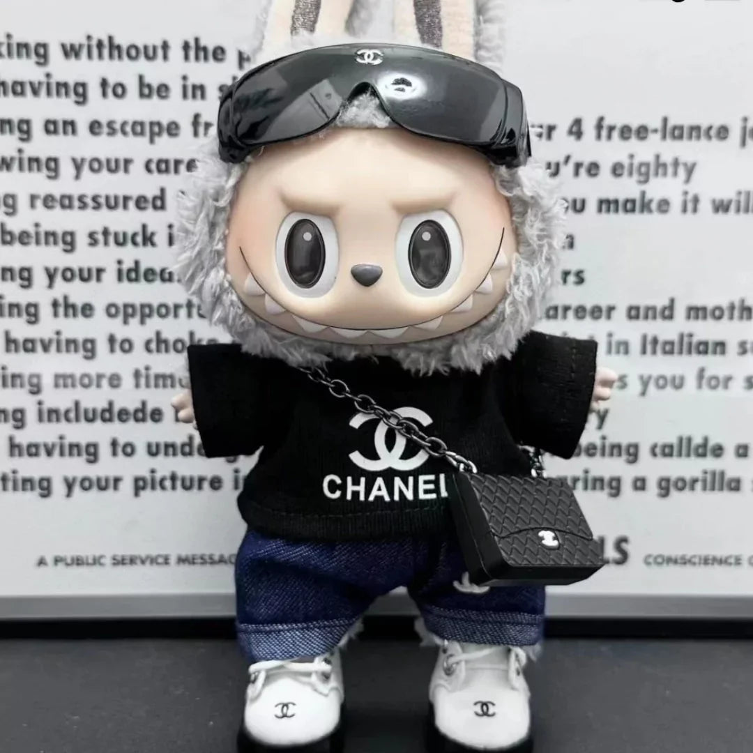 Handmade Luxury-Inspired Black Long-Sleeve Shirt Outfit