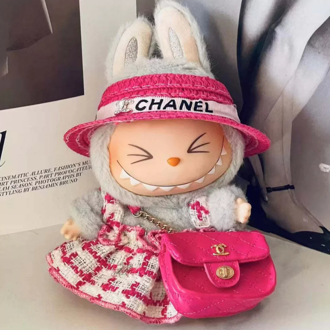 Handmade Luxury-Inspired Pink Tweed Dress Outfit