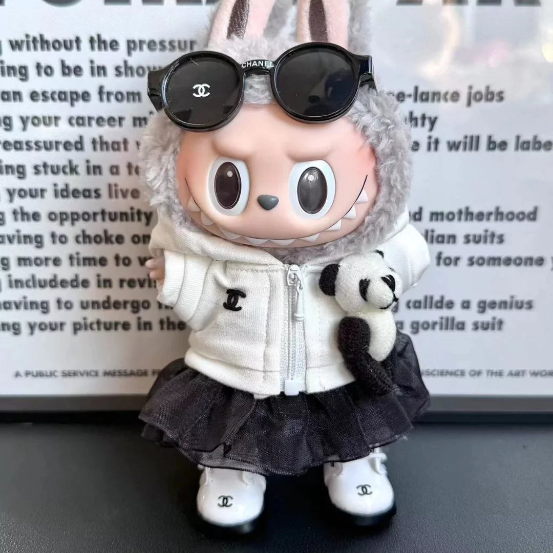 Handmade Luxury-Inspired White Panda Hoodie Outfit