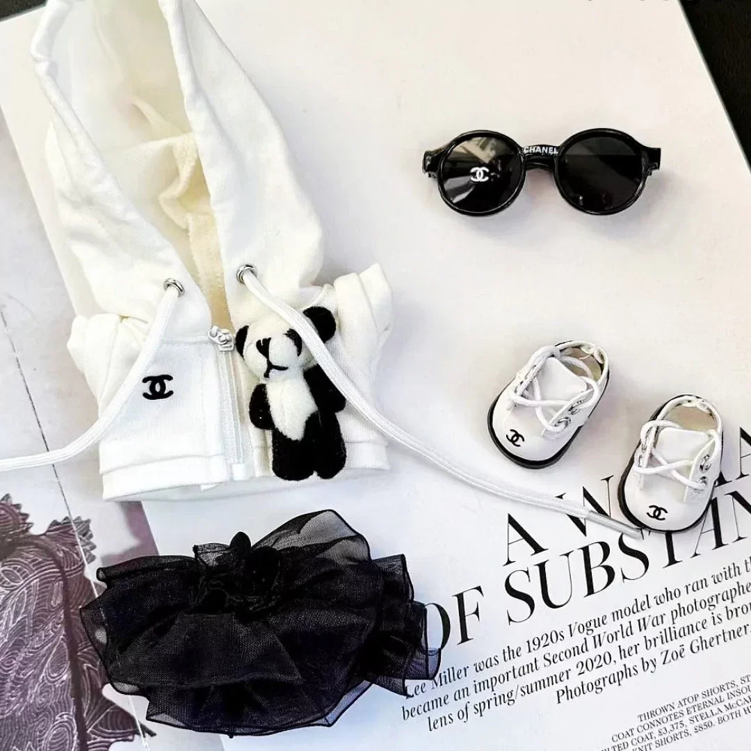 Handmade Luxury-Inspired White Panda Hoodie Outfit