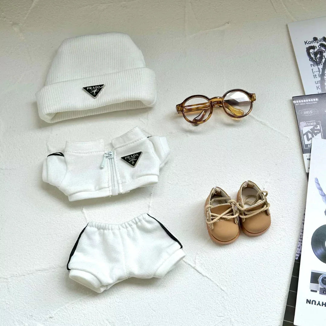 Handmade Luxury-Inspired White Zip-Up Jacket Outfit