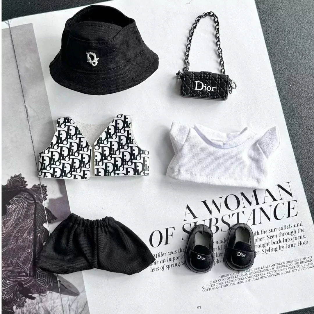 Handmade Luxury-Inspired  Black & White Patterned Vest Outfit