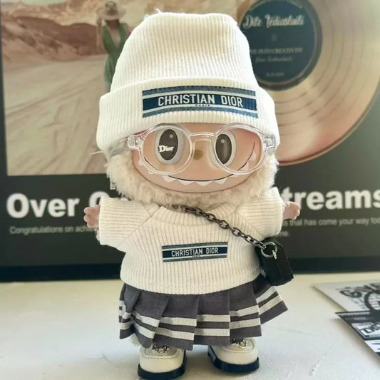 Handmade Luxury-Inspired White Ribbed Knit Top Outfit