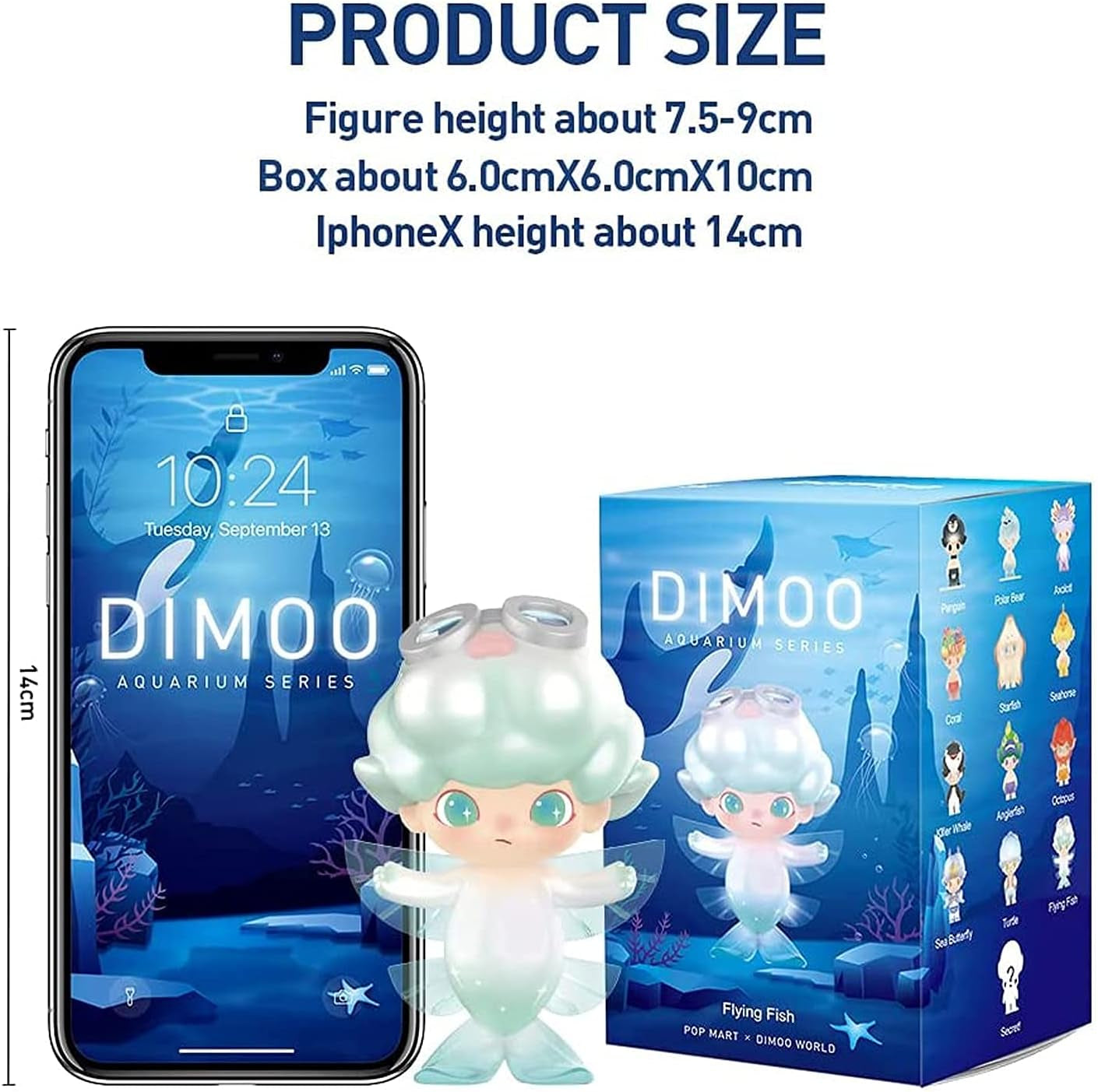 Dimoo Aquarium Series Blind Box 3 PC, Cute Kawaii Mini Toy Figures Gift Collectibles Dolls Vinyle Toy Action Figures (3 Random Boxes)