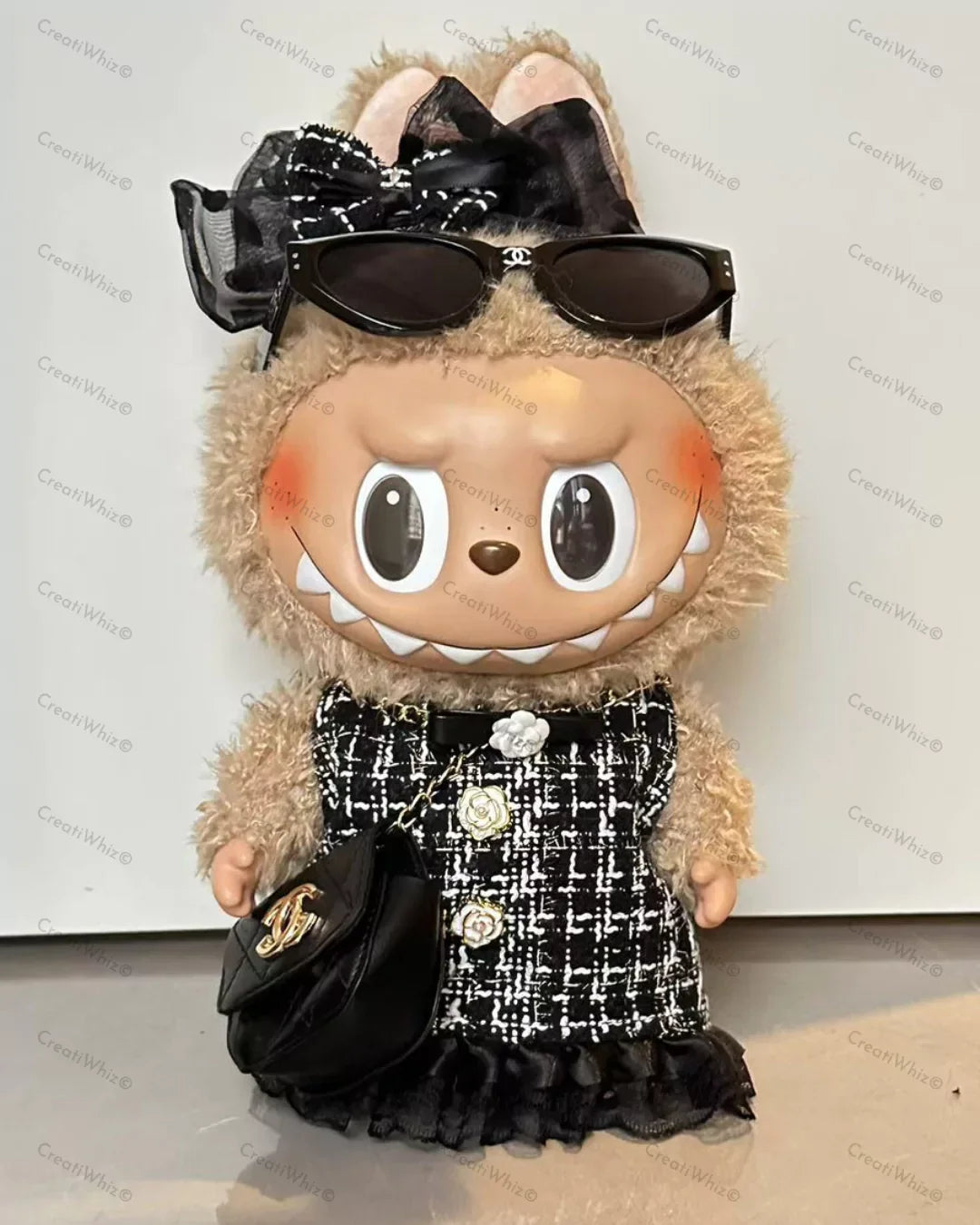 Handmade Mega-Size Luxury-Inspired Black Bow & Mini Crossbody Outfit