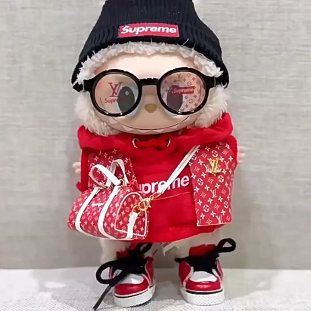 Handmade Luxury-Inspired Red Streetwear-Inspired Outfit