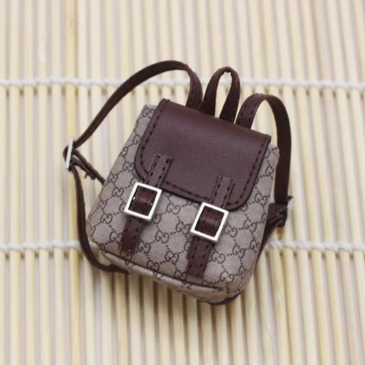 Mini Luxury-Inspired Backpack for Dolls