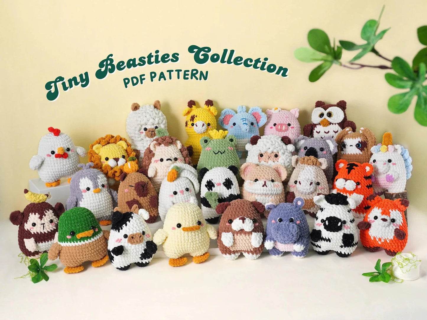 28-in-1 Crochet Beasties Pattern Pack – Cute Animals to Make & Collect!