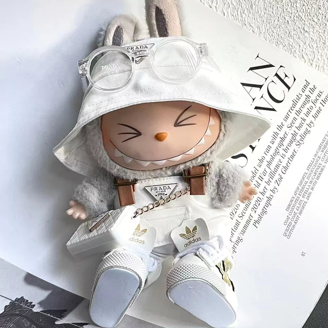 Handmade Luxury-Inspired White Overalls Outfit