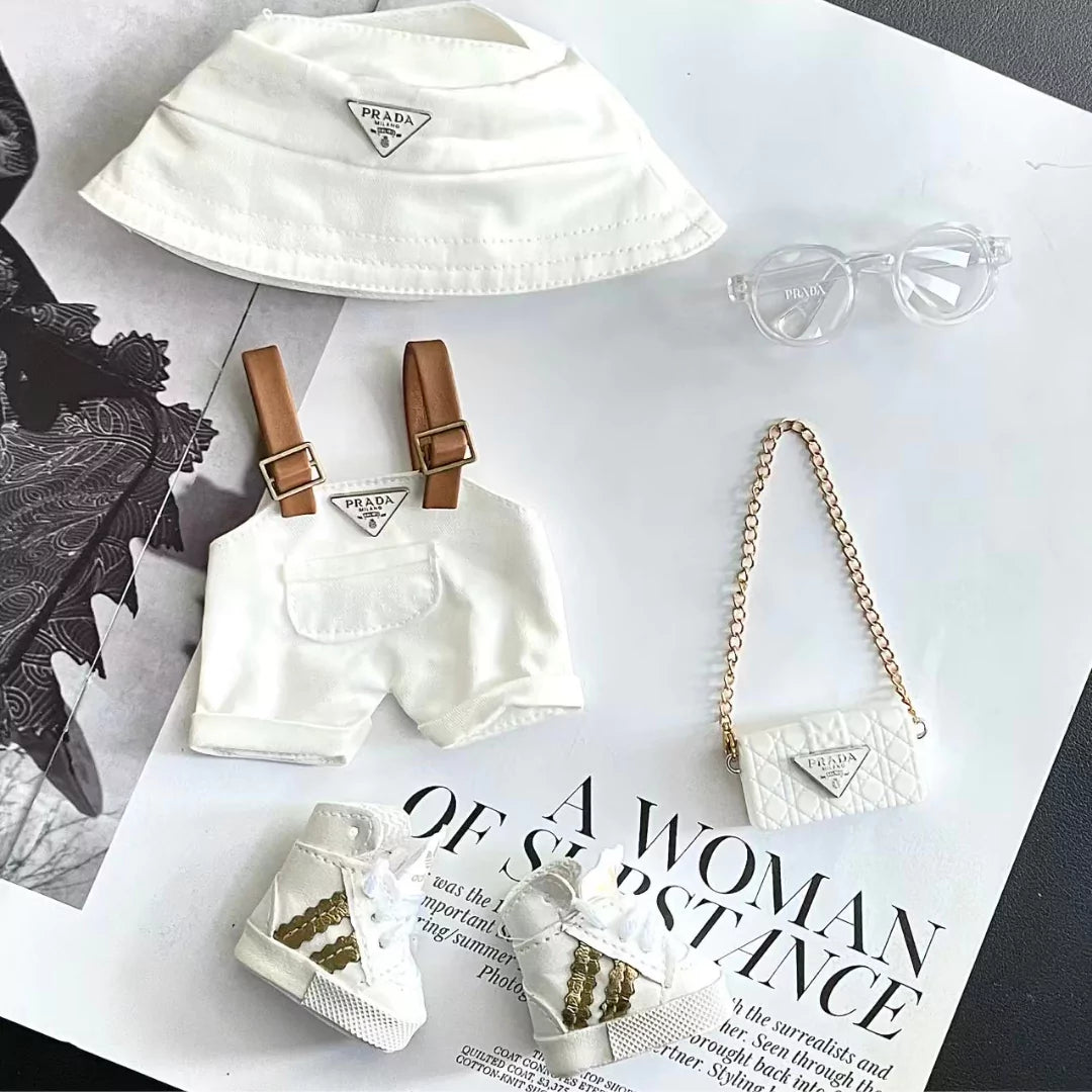 Handmade Luxury-Inspired White Overalls Outfit