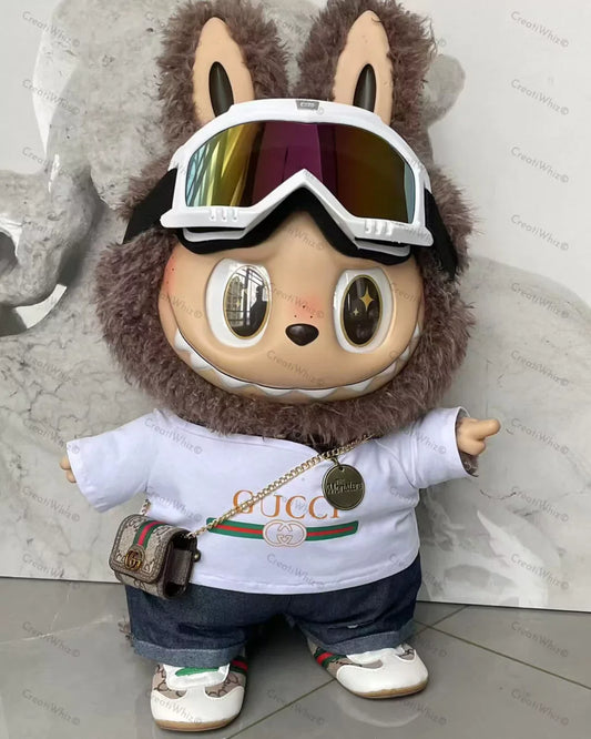 Handmade Mega-Size Luxury-Inspired White T-shirt & Crossbody Bag Outfit