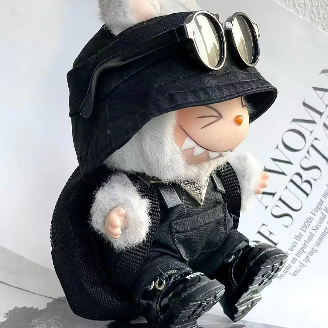 Handmade Luxury-Inspired Black Overalls Outfit