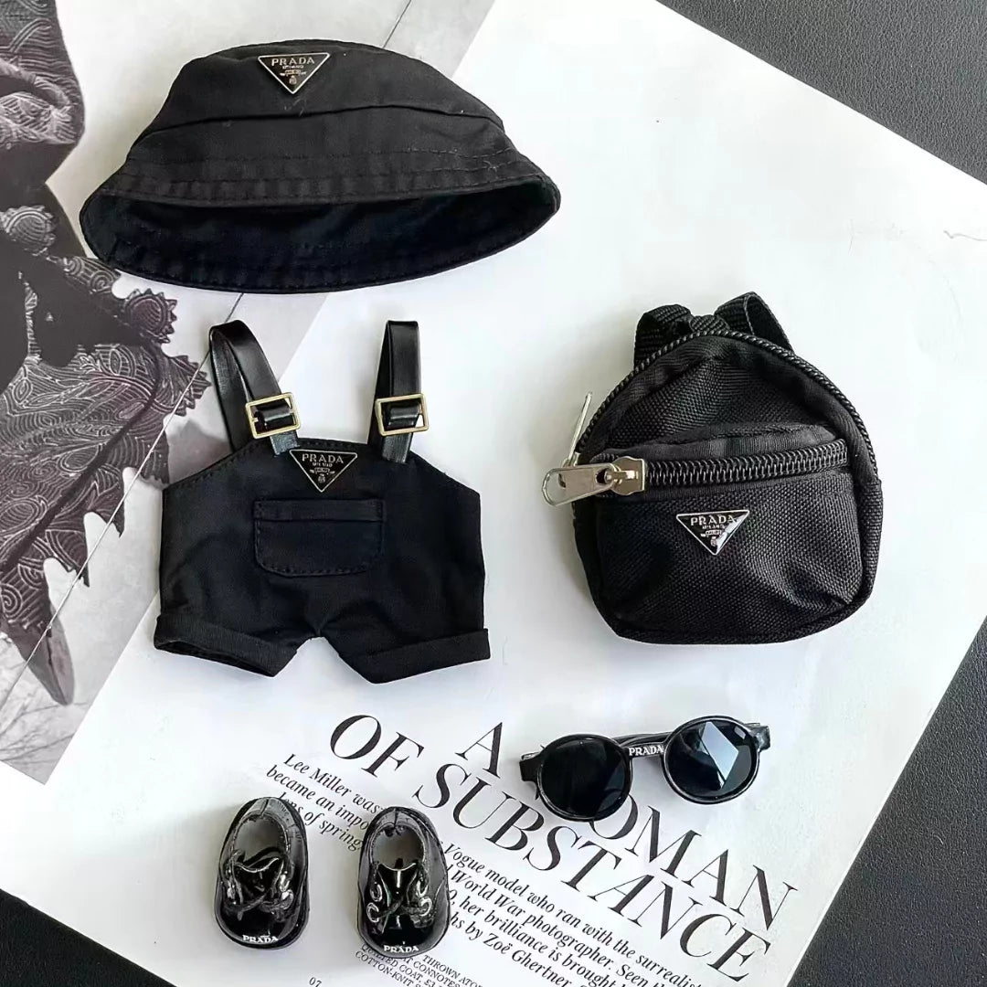 Handmade Luxury-Inspired Black Overalls Outfit