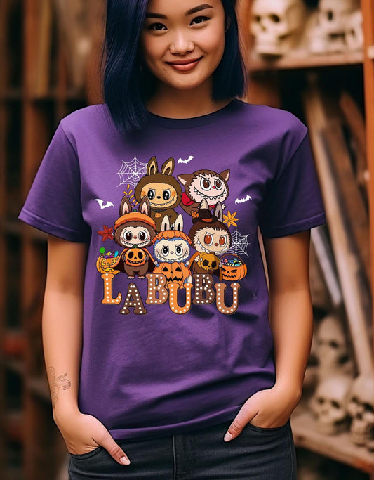 Halloween Labubu Shirt Cute Spooky T-Shirt for Labubu Fans Kawaii Halloween Tee Labubu T-Shirt Creepy Cute Fall Shirt Cute Halloween Gift