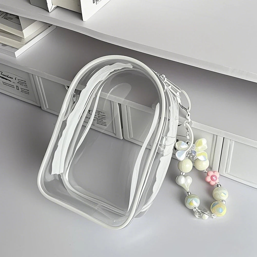 Labubu Protect Case Labubu Sitting Party 15/17Cm Cotton Doll Shoulder Pain Bag PVC Storage Bag Labubu Walk Bag Dustproof