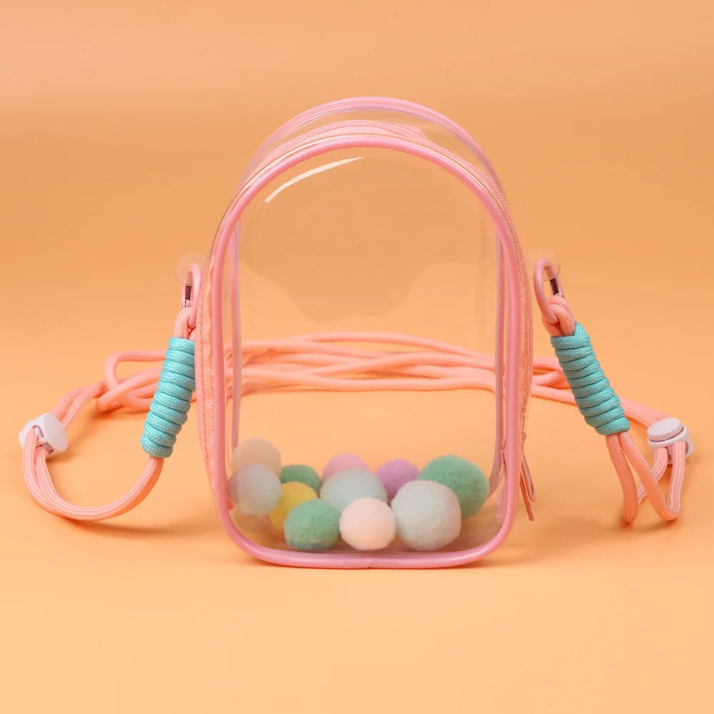 Labubu Protect Case Labubu Sitting Party 15/17Cm Cotton Doll Shoulder Pain Bag PVC Storage Bag Labubu Walk Bag Dustproof