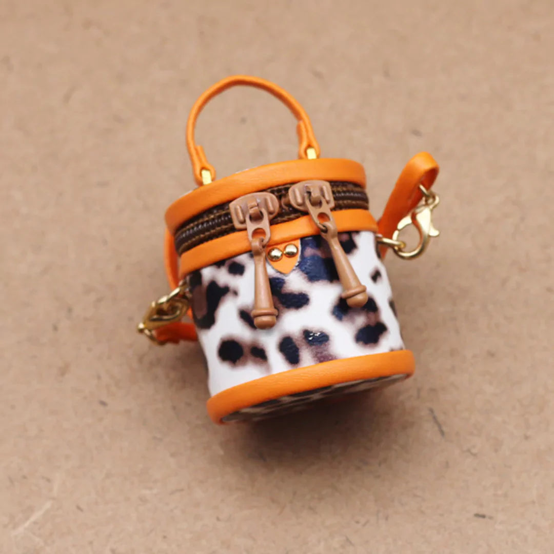 Mini Luxury-Inspired Round Zip-Top Bag for Dolls