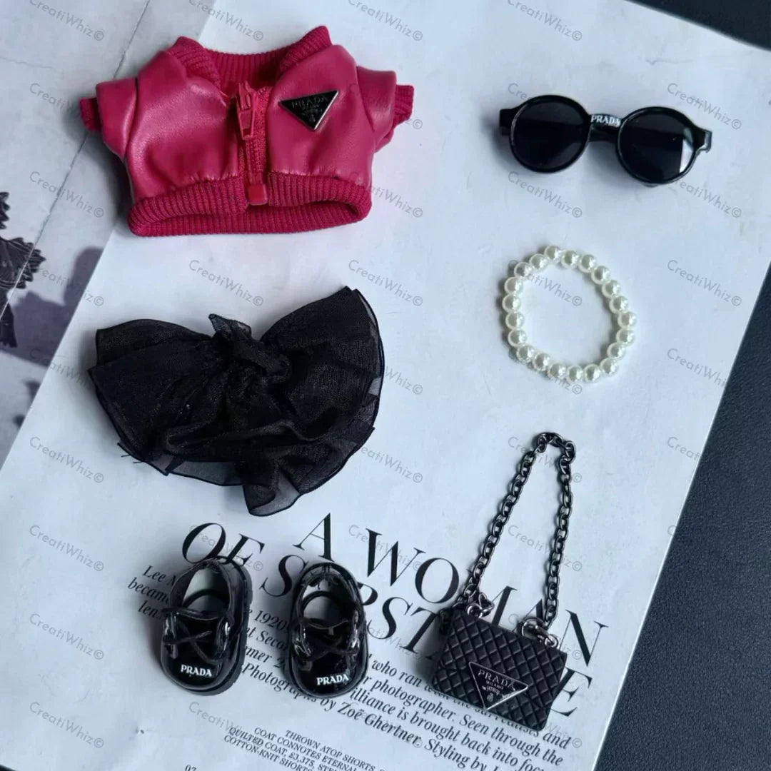 Handmade Luxury-Inspired Red & Black Streetwear Outfit