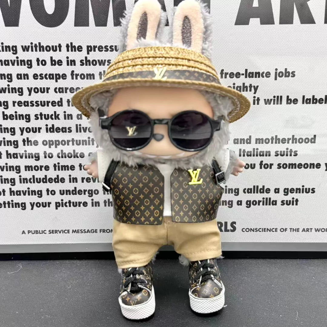 Handmade Luxury-Inspired Straw Hat & Patterned Vest Outfit