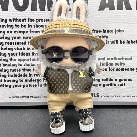 Handmade Luxury-Inspired Straw Hat & Patterned Vest Outfit