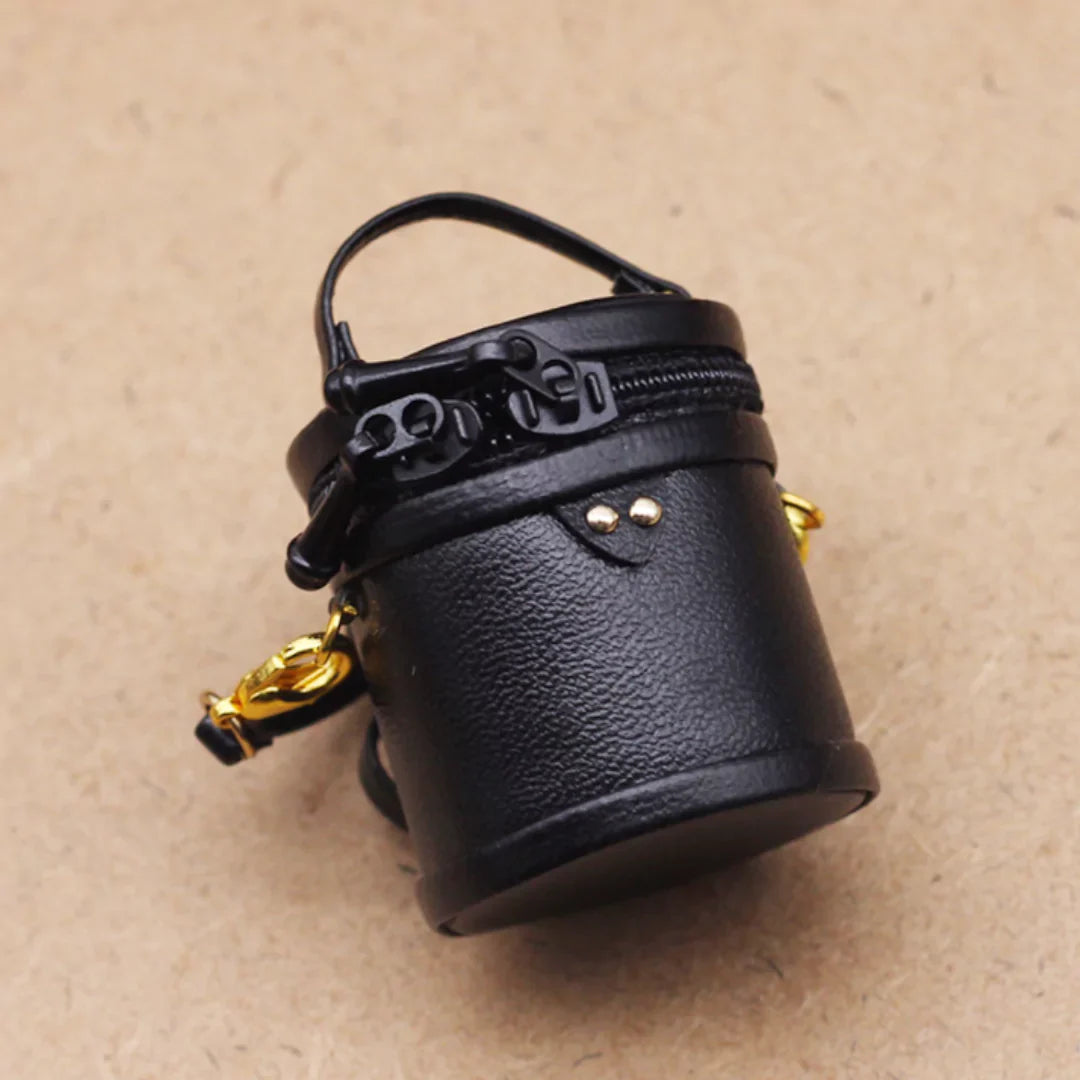 Mini Luxury-Inspired Round Zip-Top Bag for Dolls