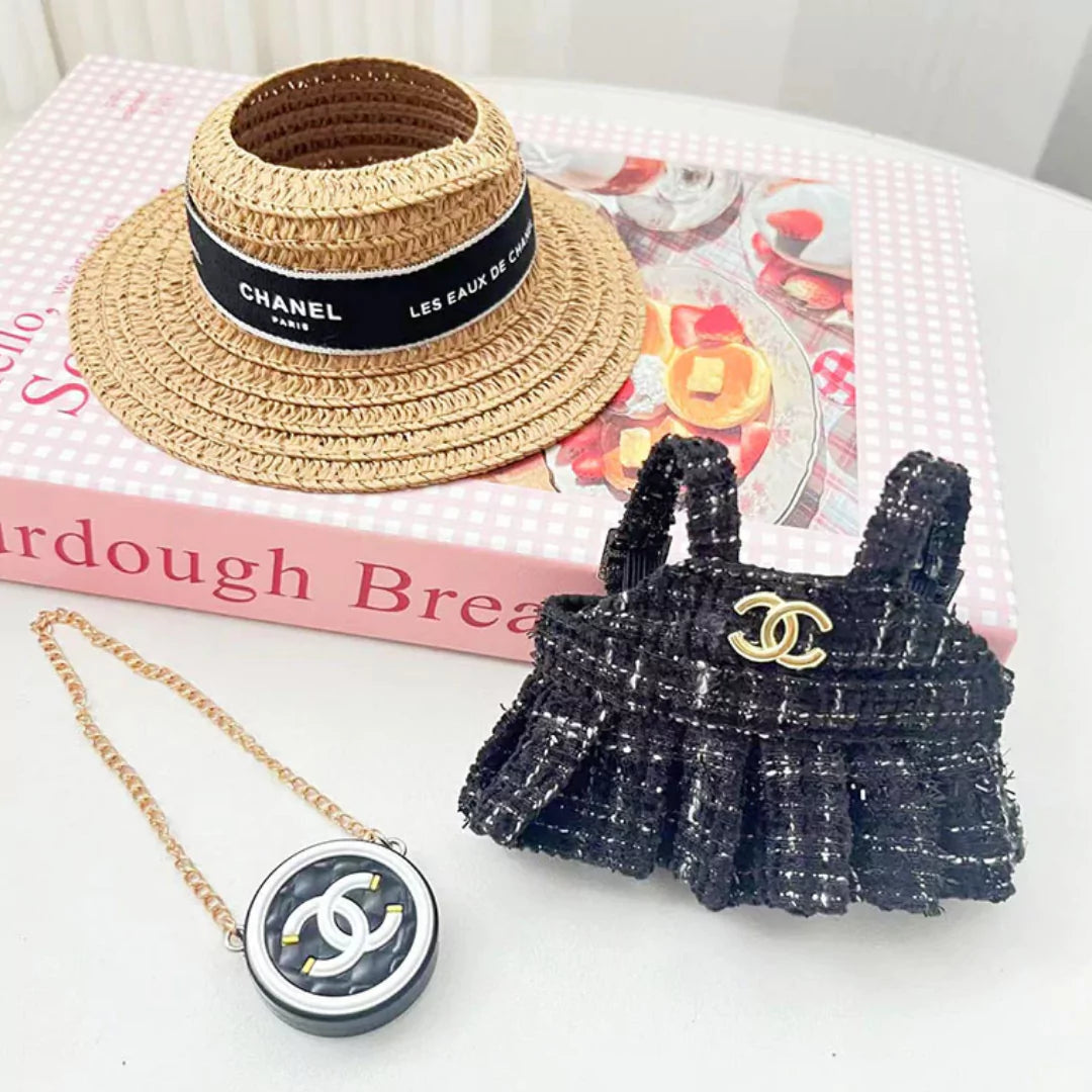 Handmade Luxury-Inspired Elegant Black & Gold Lady Outfit