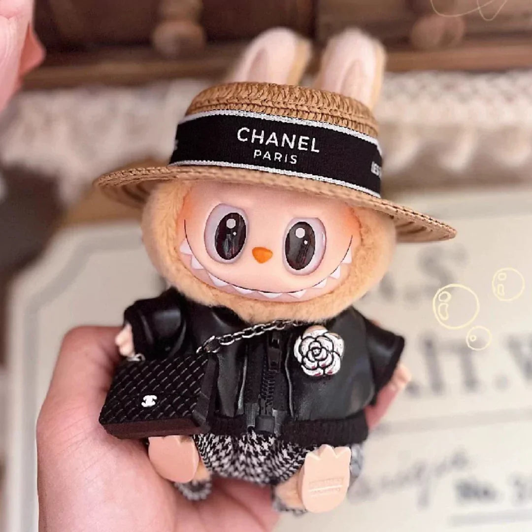 Handmade Luxury-Inspired Black Faux-Leather Jacket Outfit