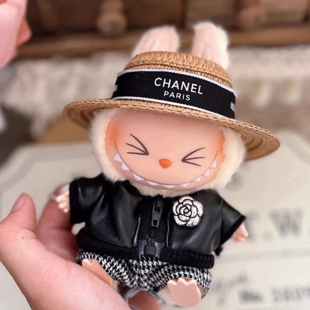 Handmade Luxury-Inspired Black Faux-Leather Jacket Outfit