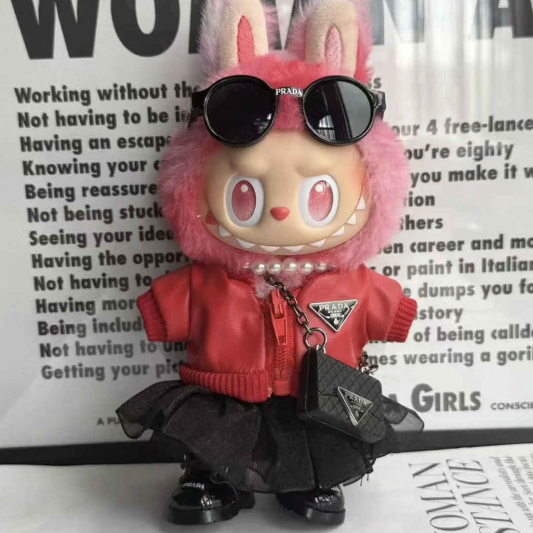 Handmade Luxury-Inspired Red & Black Streetwear Outfit