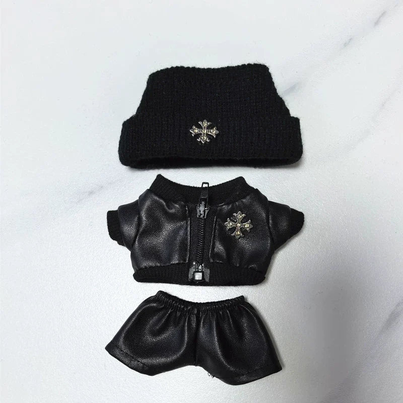 Handmade Luxury-Inspired Black Leather Dress Outfit