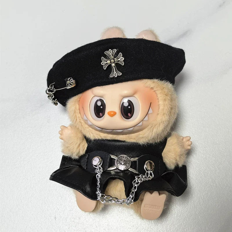 Handmade Luxury-Inspired Black Leather Dress Outfit