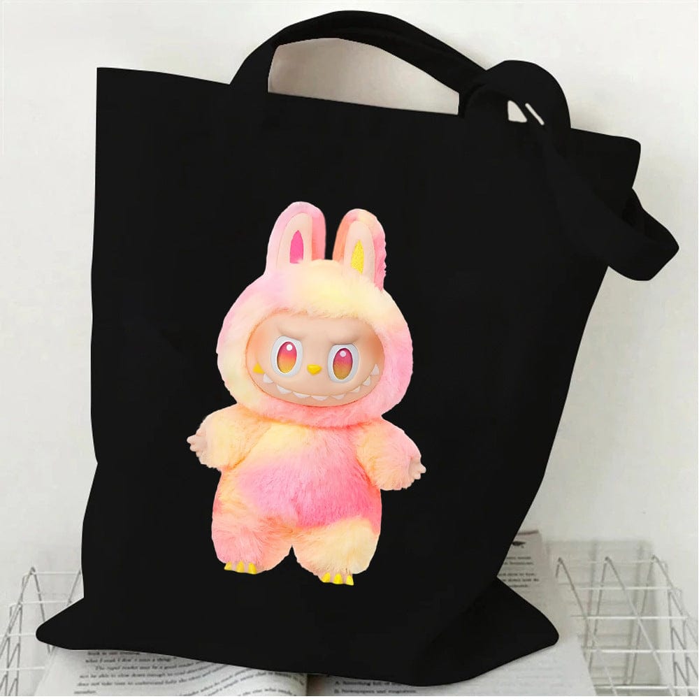 Cute Labubu Shoulder Tote Canvas Bag