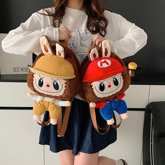 Cute Mario Labubu Plush Backpack Bag