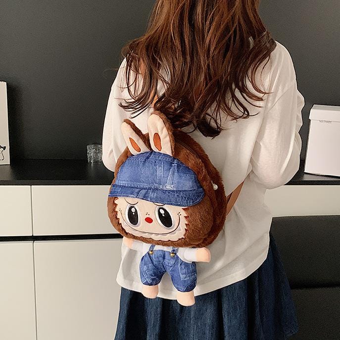 Cute Mario Labubu Plush Backpack Bag