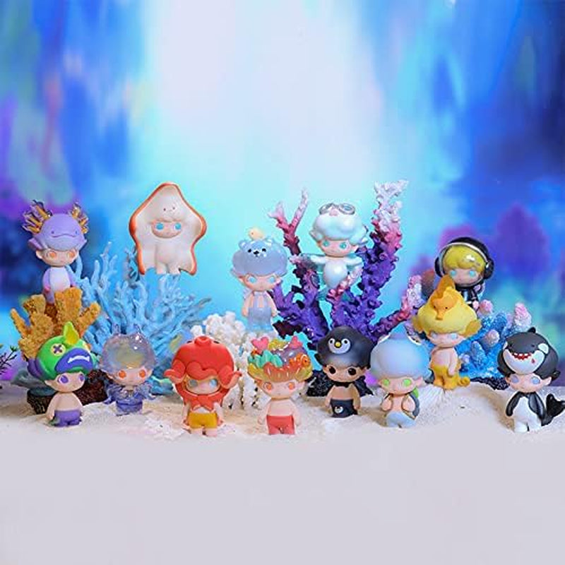 Dimoo Aquarium Series Blind Box 3 PC, Cute Kawaii Mini Toy Figures Gift Collectibles Dolls Vinyle Toy Action Figures (3 Random Boxes)