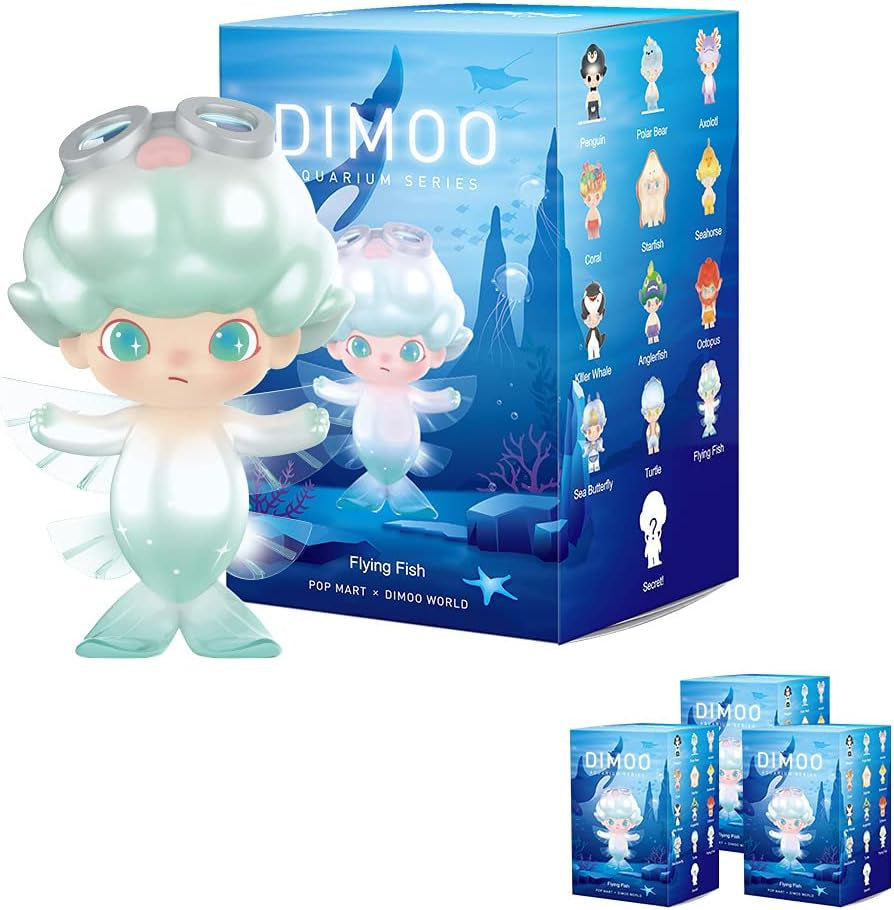 Dimoo Aquarium Series Blind Box 3 PC, Cute Kawaii Mini Toy Figures Gift Collectibles Dolls Vinyle Toy Action Figures (3 Random Boxes)