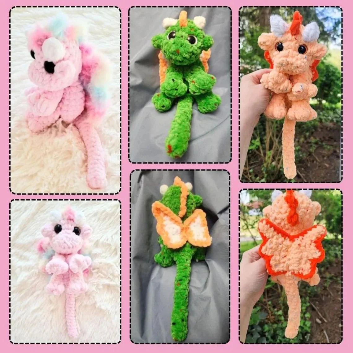 Dragon Snuggler – LESS SEW Crochet Pattern 🧶 (Just Sew the Wings!)