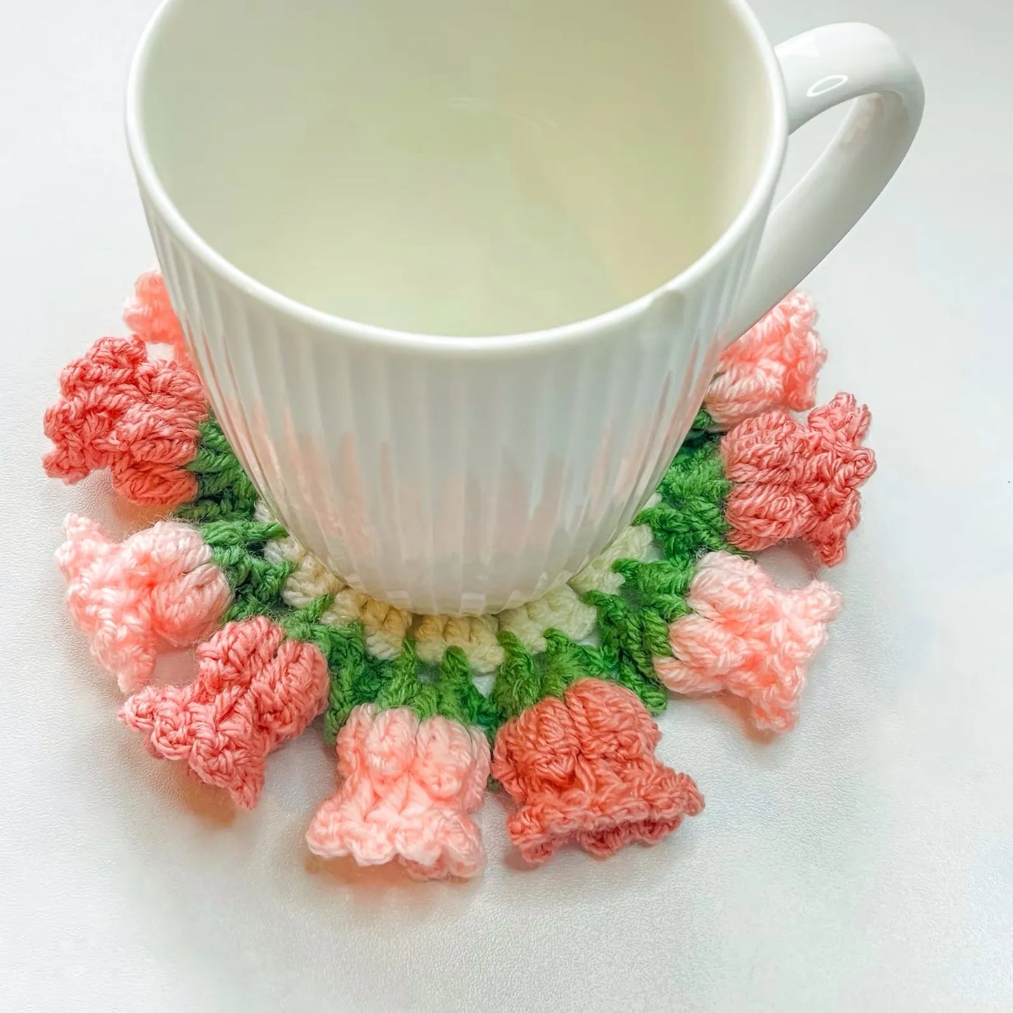 3-in-1 Flower Coaster Crochet Pattern Bundle – Rose, Hydrangea & Bluebell with Basket (PDF Tutorial)