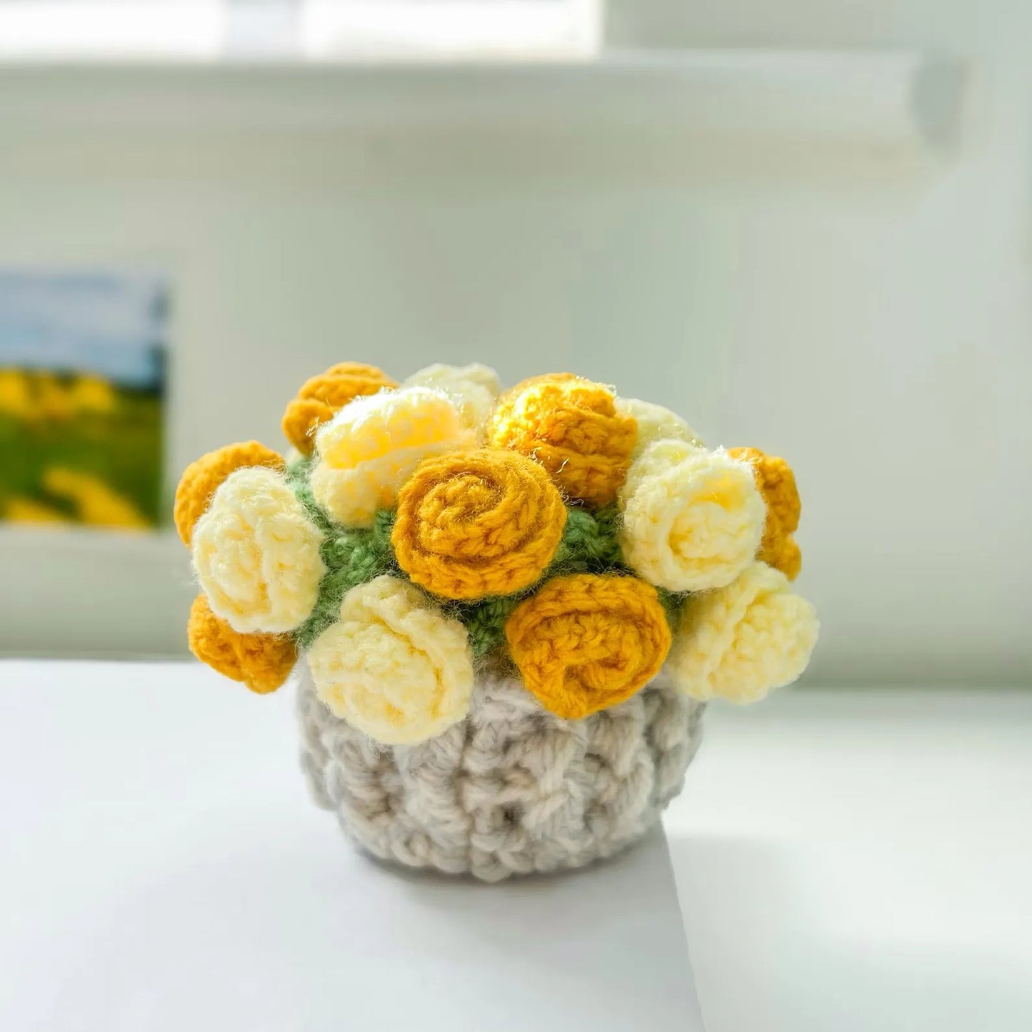 3-in-1 Flower Coaster Crochet Pattern Bundle – Rose, Hydrangea & Bluebell with Basket (PDF Tutorial)