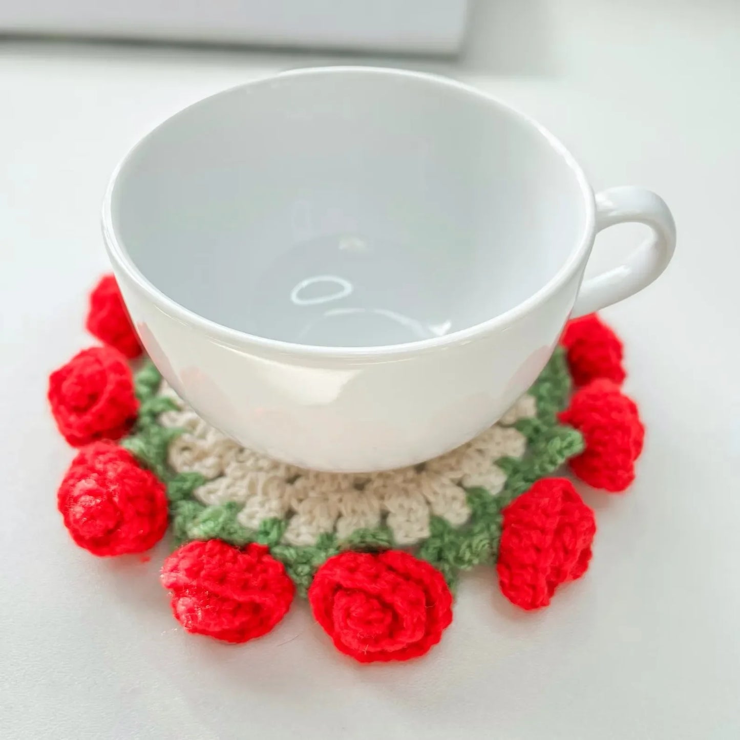 3-in-1 Flower Coaster Crochet Pattern Bundle – Rose, Hydrangea & Bluebell with Basket (PDF Tutorial)