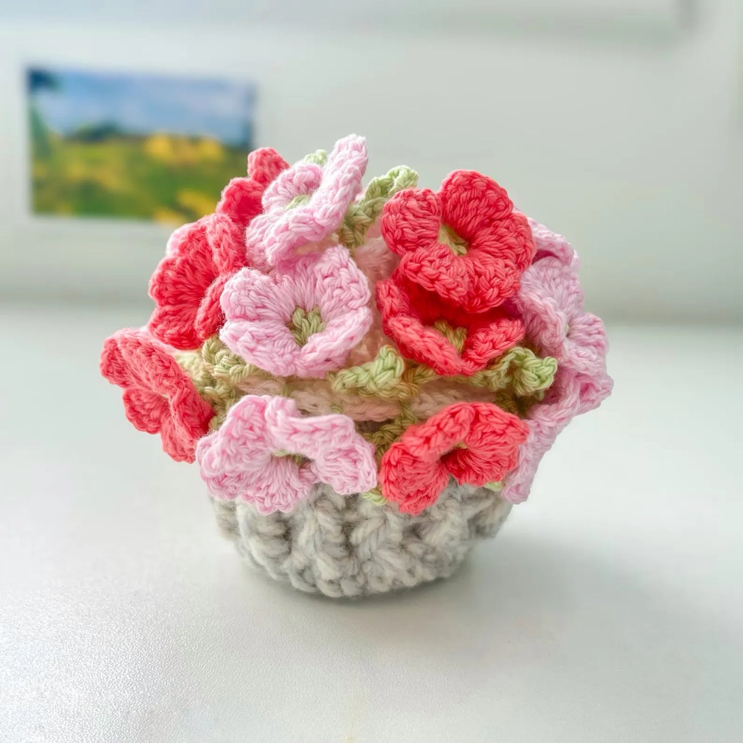 3-in-1 Flower Coaster Crochet Pattern Bundle – Rose, Hydrangea & Bluebell with Basket (PDF Tutorial)