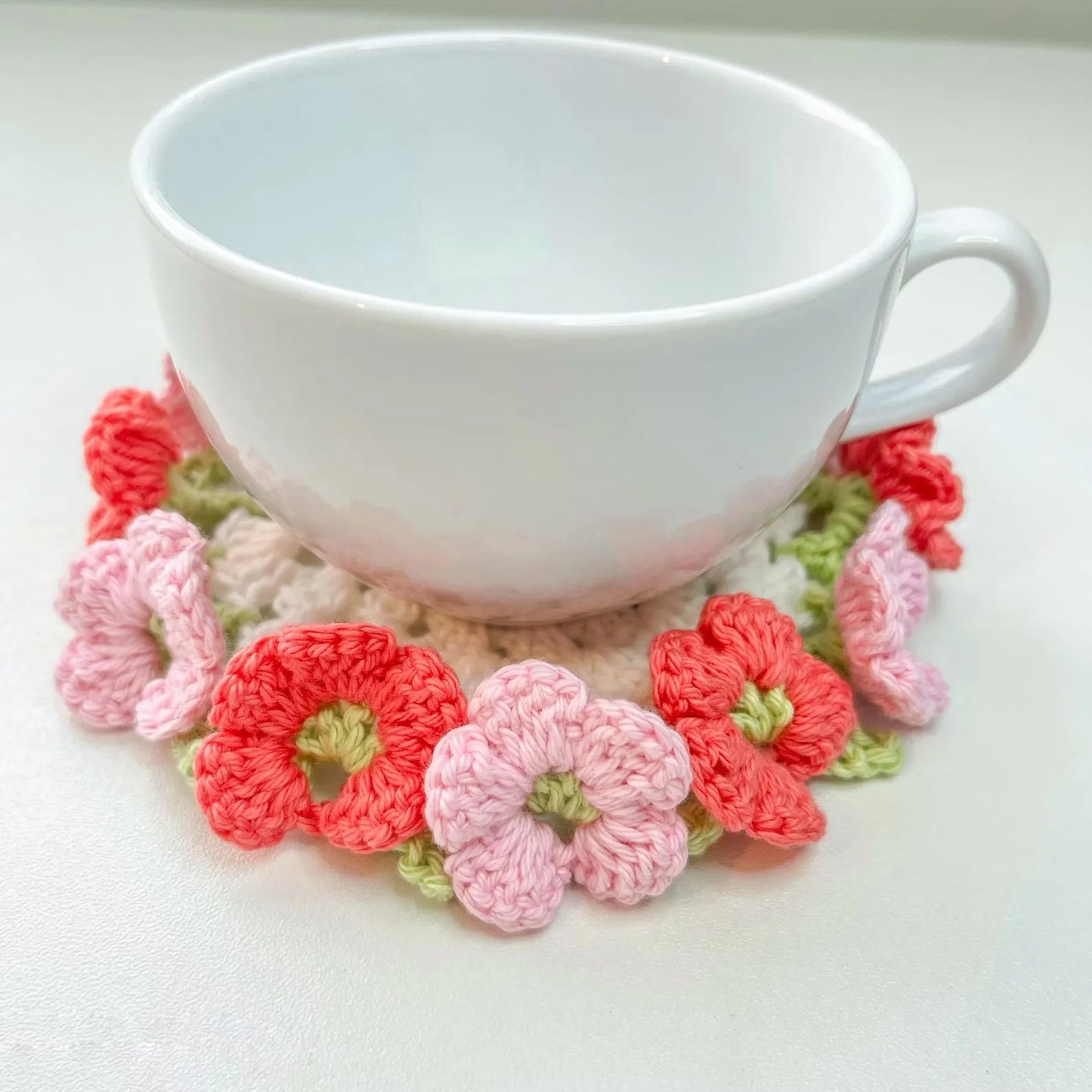 3-in-1 Flower Coaster Crochet Pattern Bundle – Rose, Hydrangea & Bluebell with Basket (PDF Tutorial)