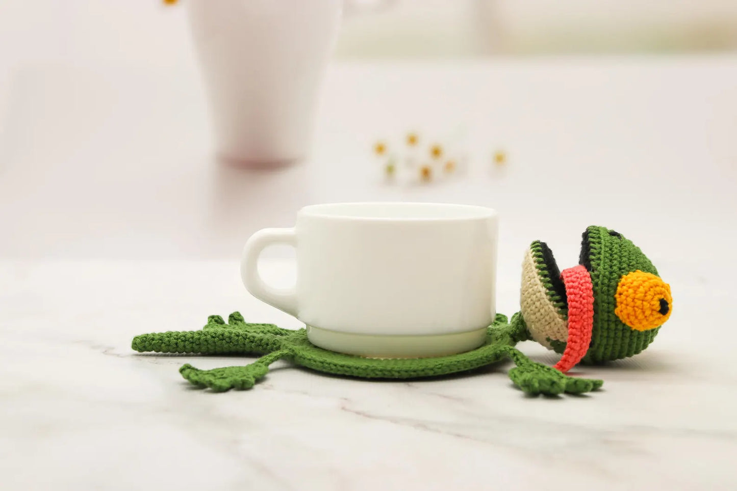 Funny Animal Crochet Coaster Pattern Set – Pig Chef, Duck & Lizard PDF Amigurumi Tutorial