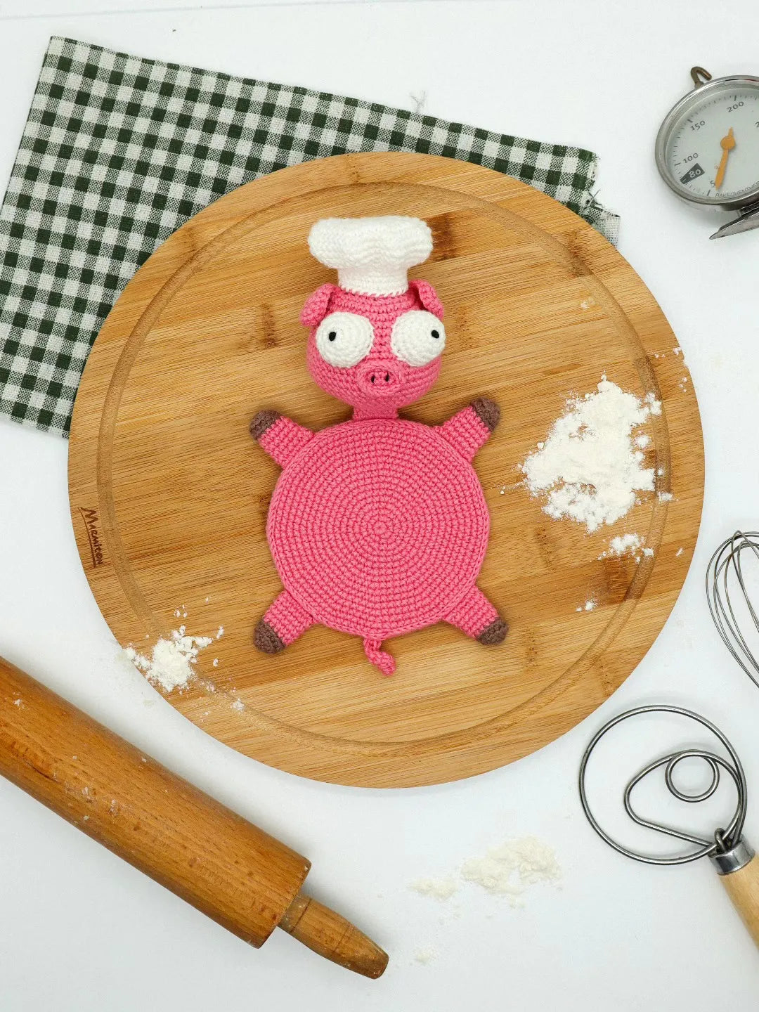Funny Animal Crochet Coaster Pattern Set – Pig Chef, Duck & Lizard PDF Amigurumi Tutorial