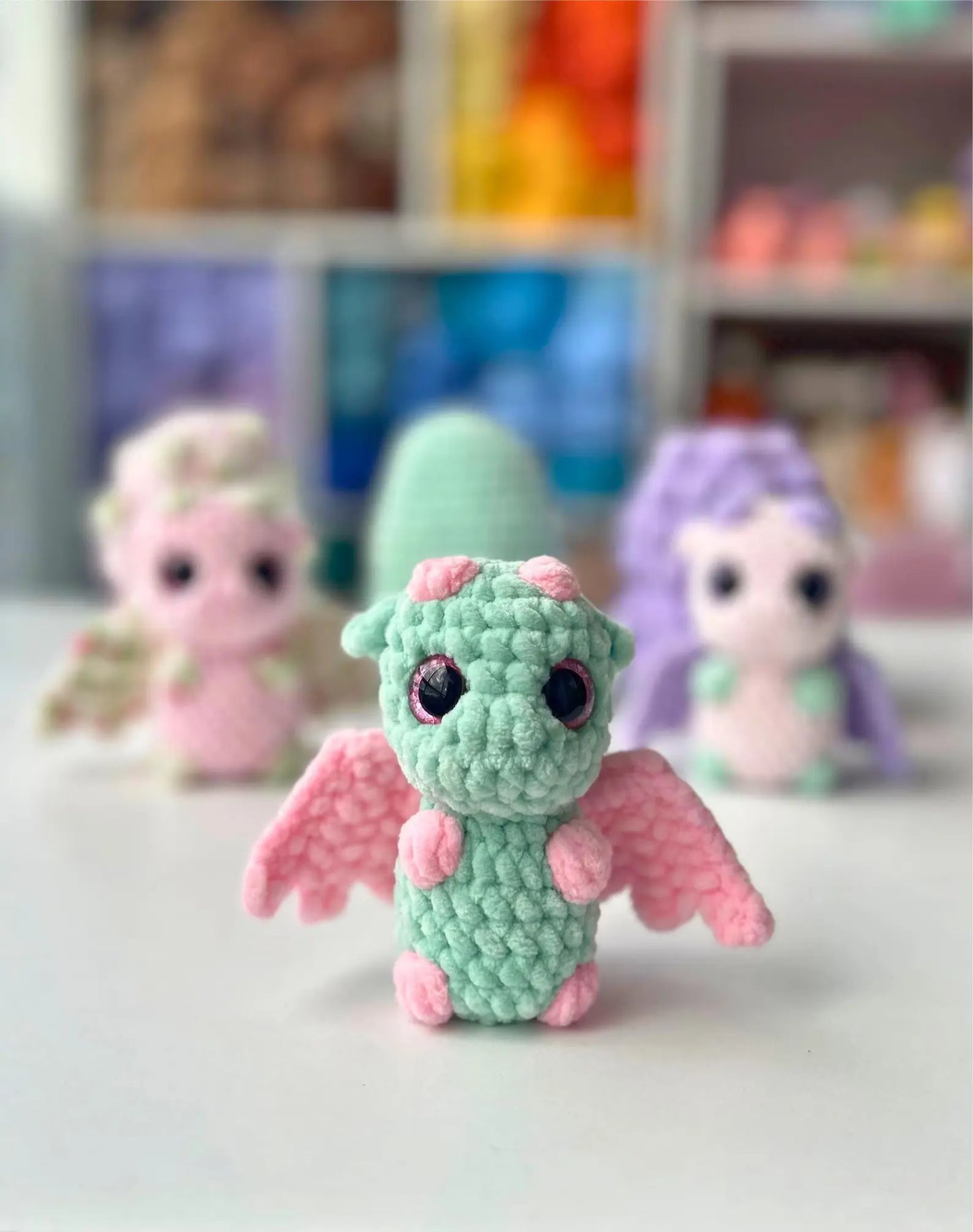 Hatching Baby Dragons & Eggs Crochet Pattern – Low/No-Sew Amigurumi PDF