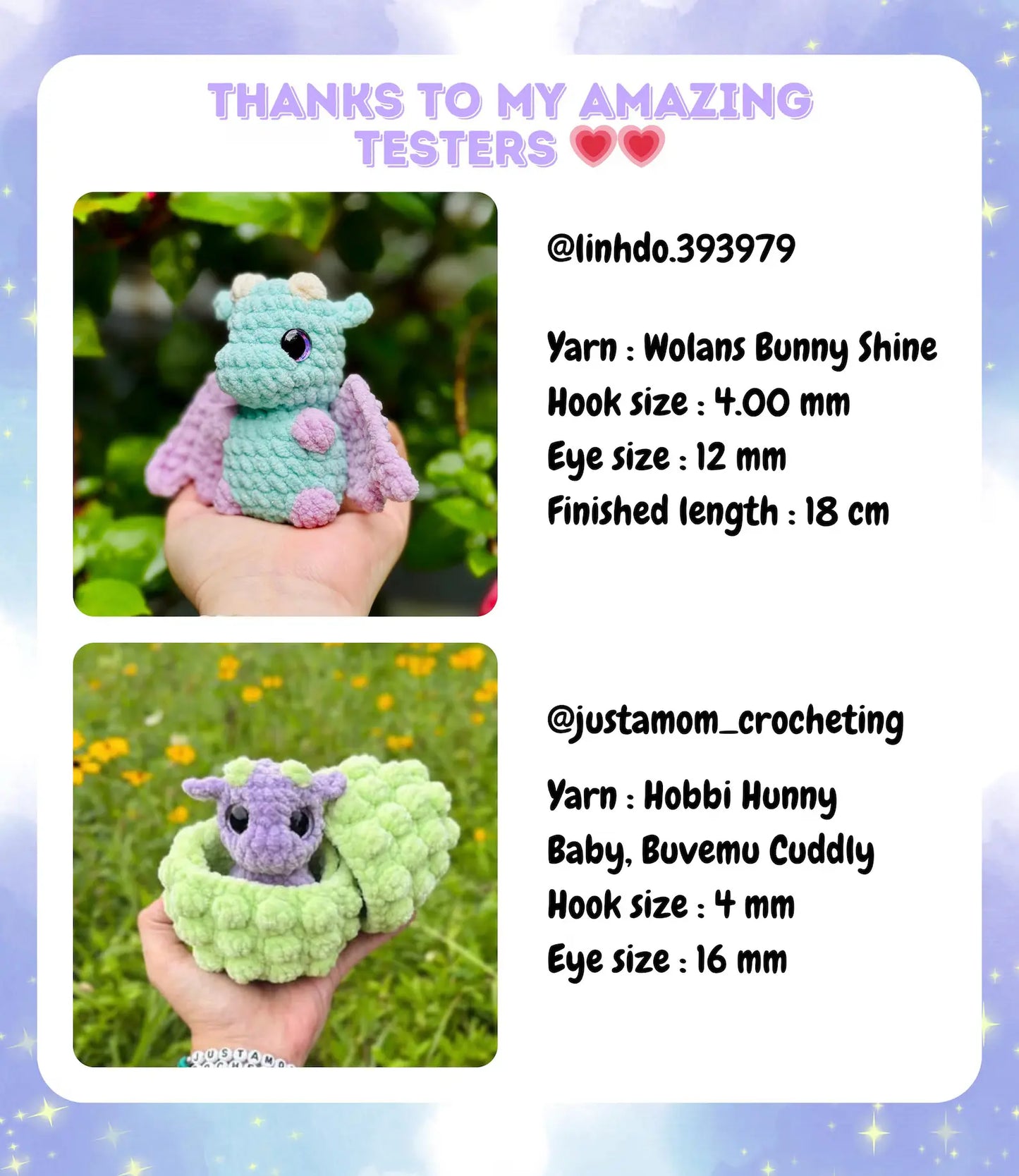 Hatching Baby Dragons & Eggs Crochet Pattern – Low/No-Sew Amigurumi PDF