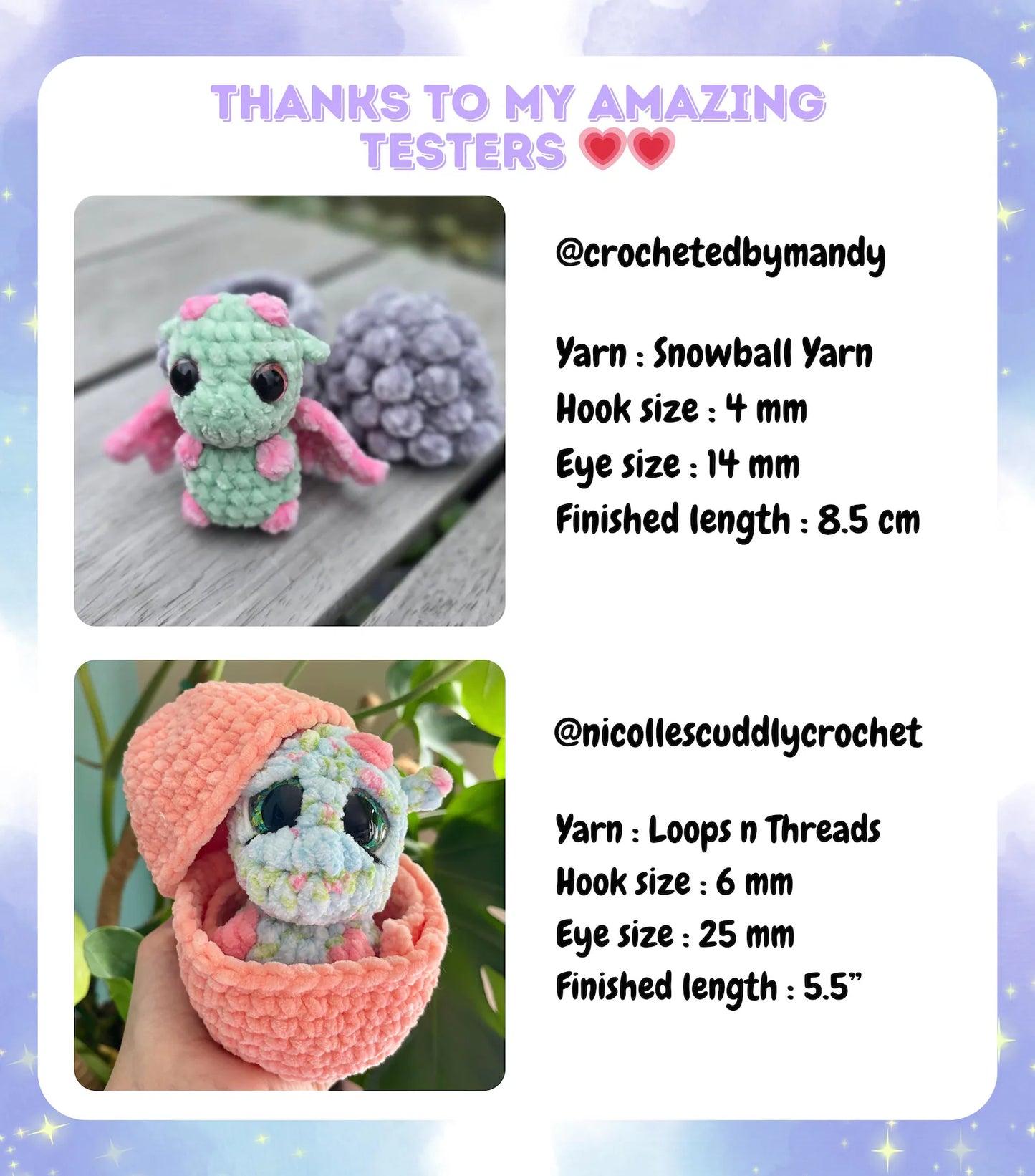 Hatching Baby Dragons & Eggs Crochet Pattern – Low/No-Sew Amigurumi PDF