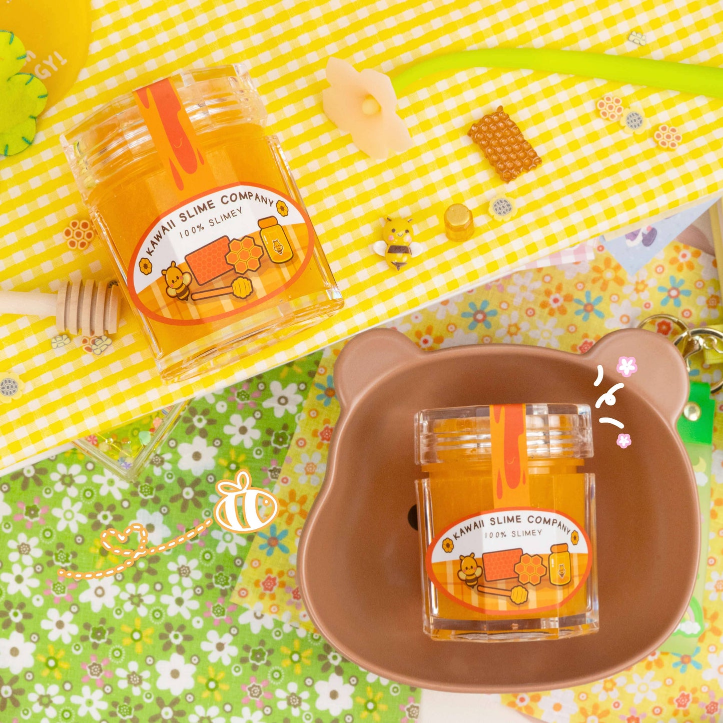 Homemade Local Kawaii Honey Slime Jar