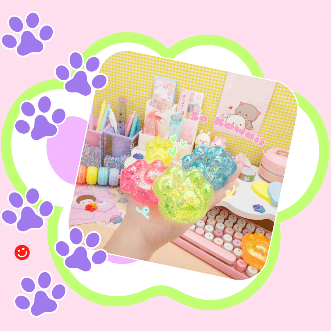 Kawaii Gummy Kitty Paws Squishy Sensory Toy