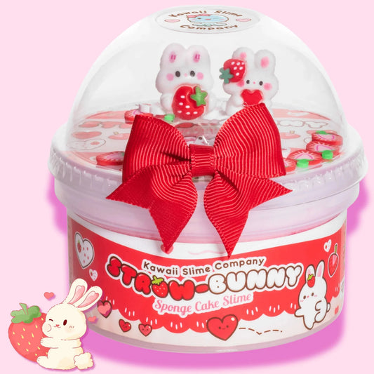 Kawaii Slime Straw-Bunny Sponge Cake Cloud Slime